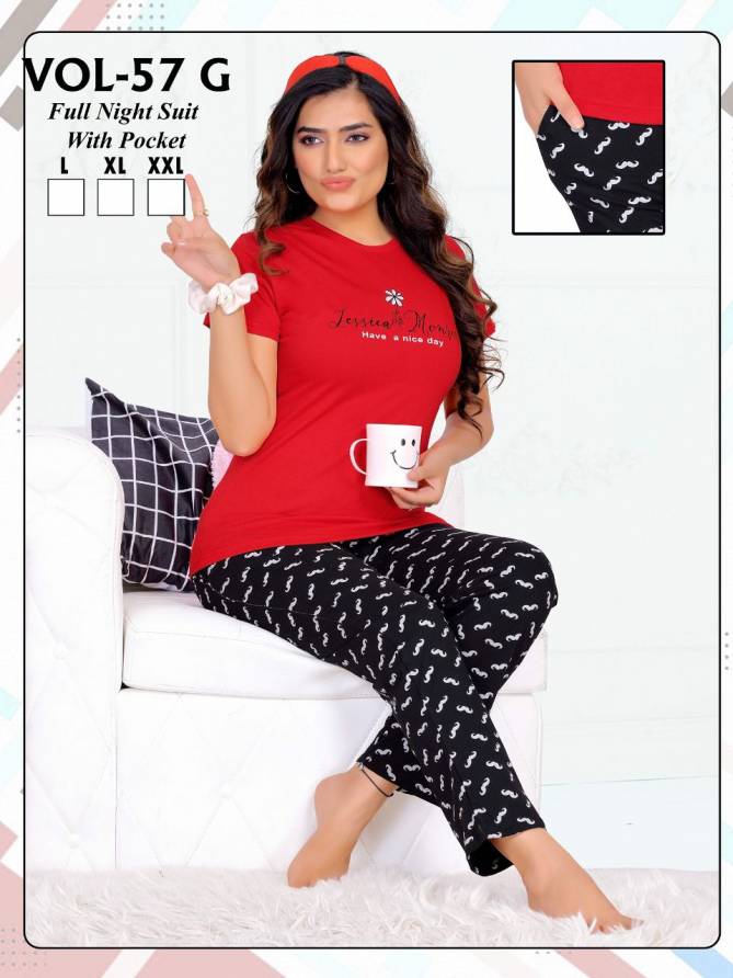Ft 57 G Night Hosiery Cotton Wholesale Night Suits Collection